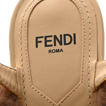 Fendi Mink Ayers Lucite Fendi First 95mm Sandals 36 Natural Brown 6 of 8