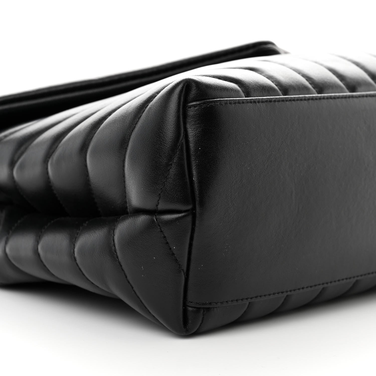Saint Laurent Calfskin Y Quilted Monogram Monochrome Medium Loulou Chain Satchel Black 8 of 13