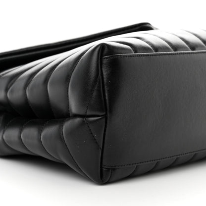 Saint Laurent Calfskin Y Quilted Monogram Monochrome Medium Loulou Chain Satchel Black 8 of 13