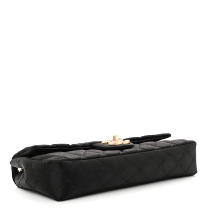 Chanel Satin Quilted Precious Jewel East West Flap Black 4 of 12