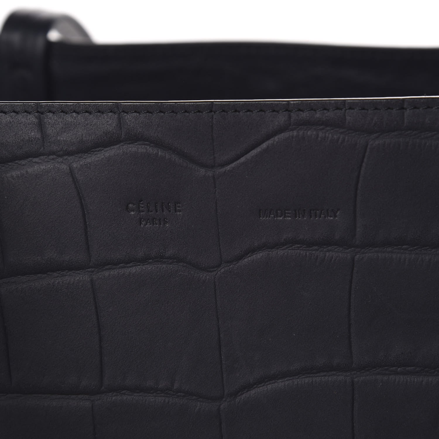 Celine Crocodile Embossed Nubuck Small Belt Cabas Phantom Navy Blue 6 of 10