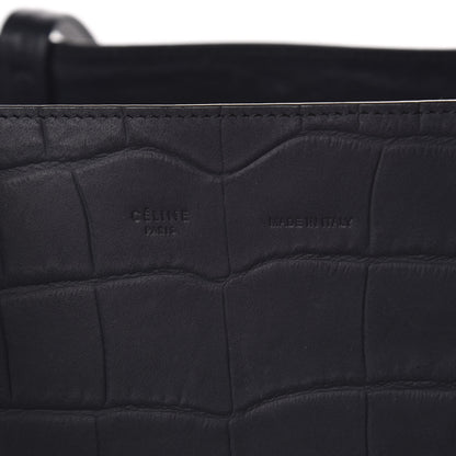 Celine Crocodile Embossed Nubuck Small Belt Cabas Phantom Navy Blue 6 of 10