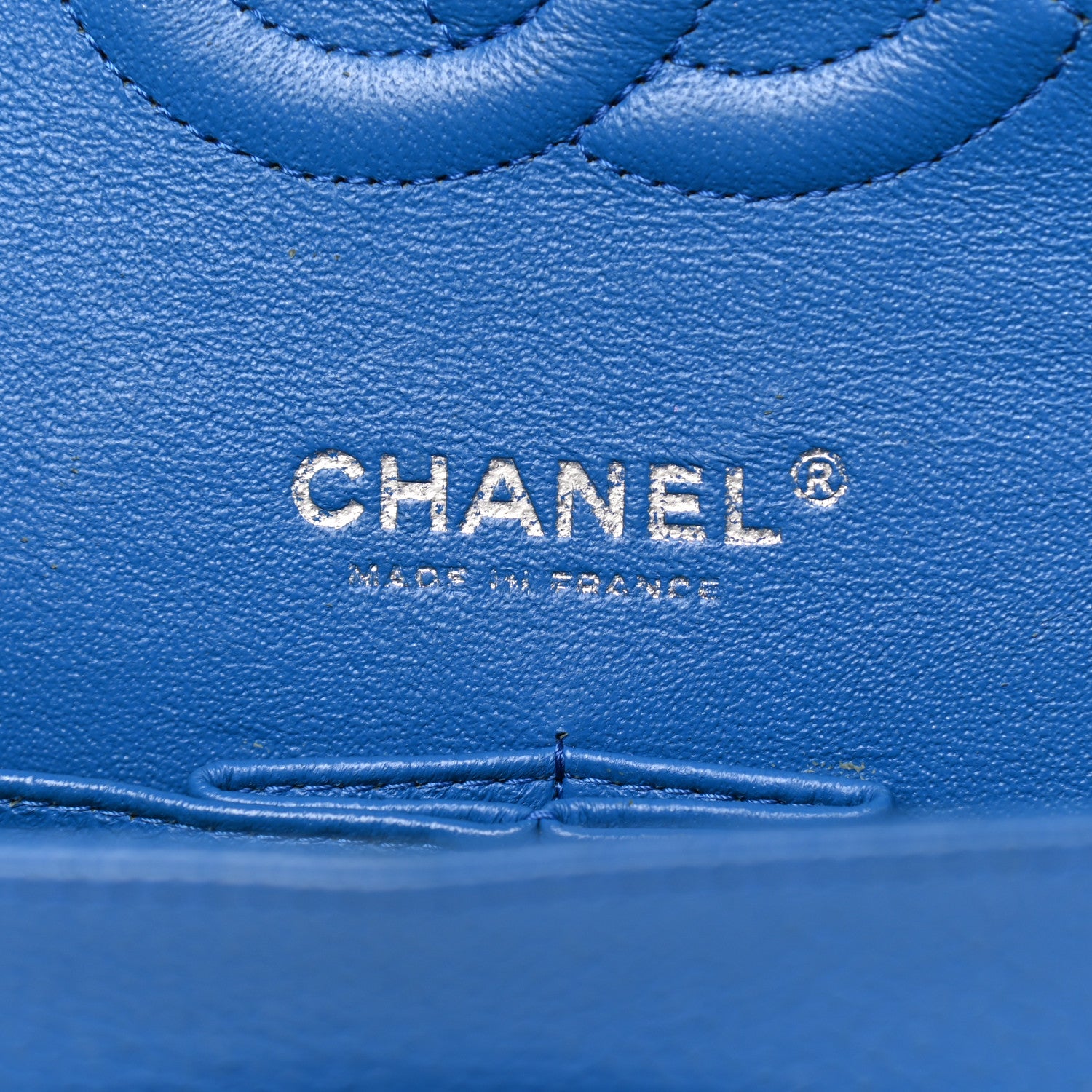 Chanel Caviar Quilted Medium Double Flap Blue 5 of 9
