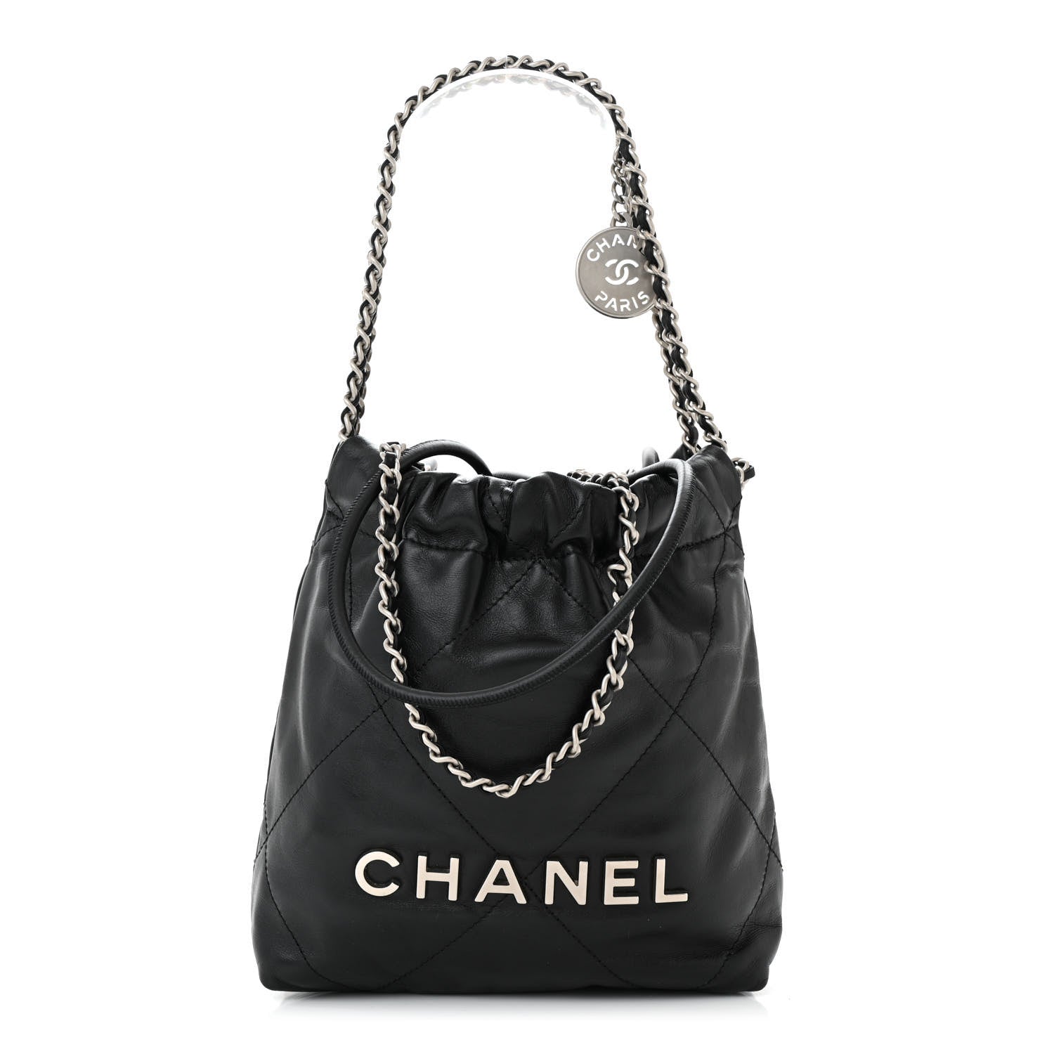 Chanel Shiny Calfskin Quilted Mini Chanel 22 Black 1 of 10