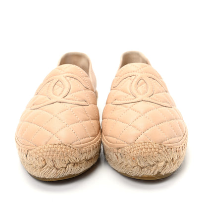 Chanel Lambskin Quilted CC Espadrilles 39 Beige 2 of 12