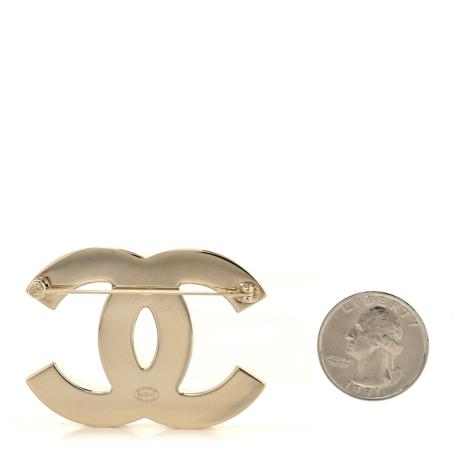 Chanel Enamel CC Brooch Black White Gold 2 of 4