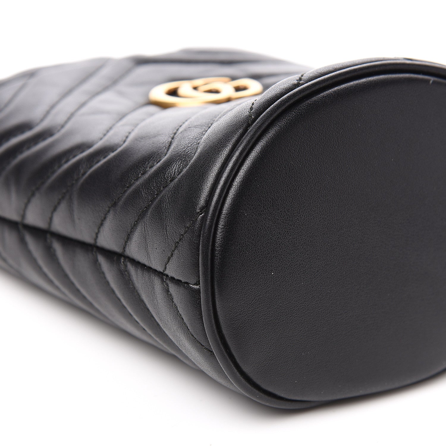 Gucci Calfskin Matelasse Mini GG Marmont 2.0 Bucket Bag Black 8 of 11