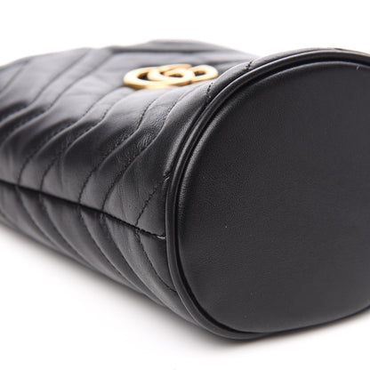 Gucci Calfskin Matelasse Mini GG Marmont 2.0 Bucket Bag Black 8 of 11