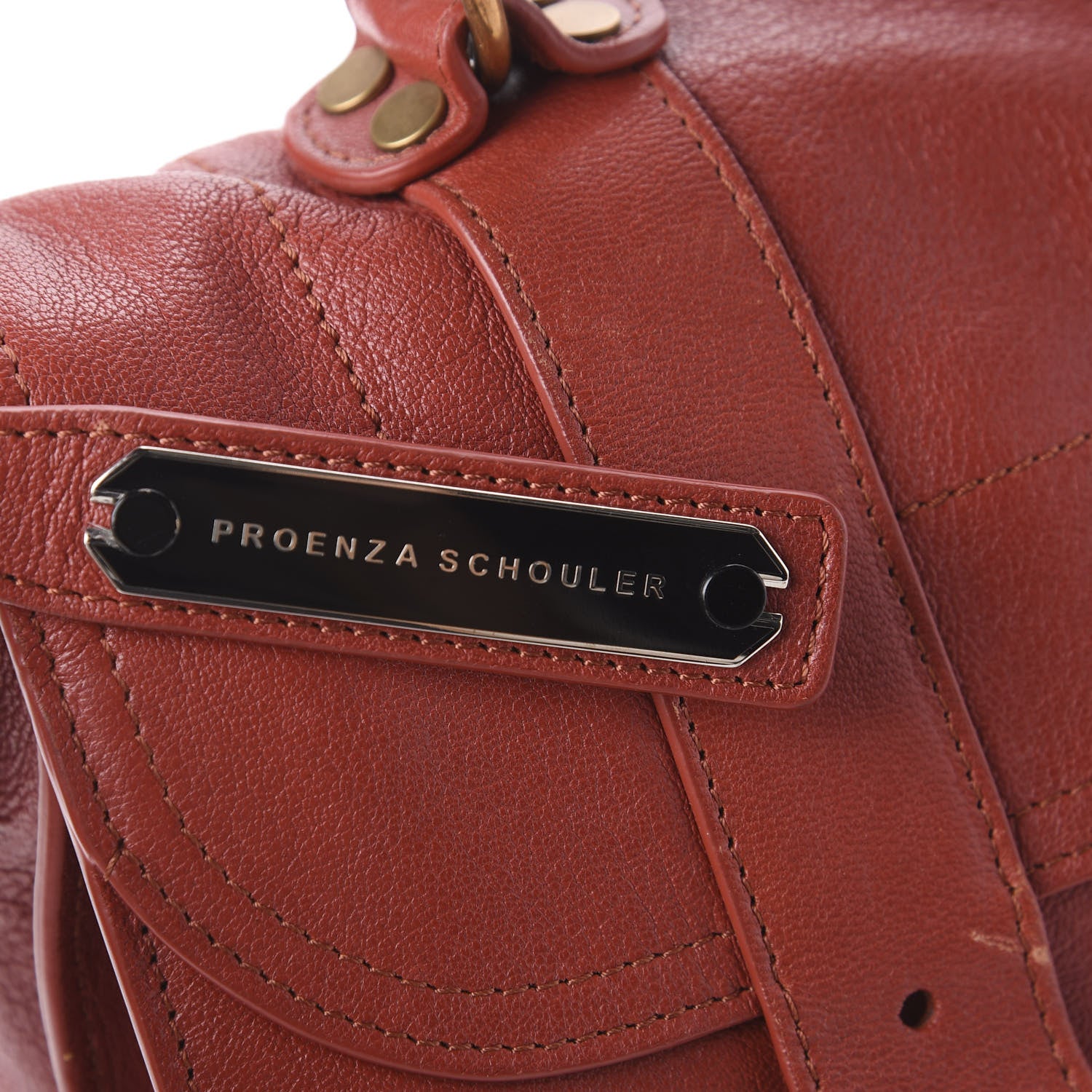 Proenza Schouler Lambskin Medium PS1 Satchel Mandarin Red 9 of 10