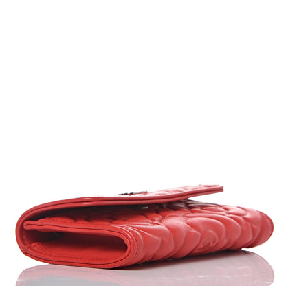Chanel Goatskin Camellia Embossed Card Holder Red 4 of 9