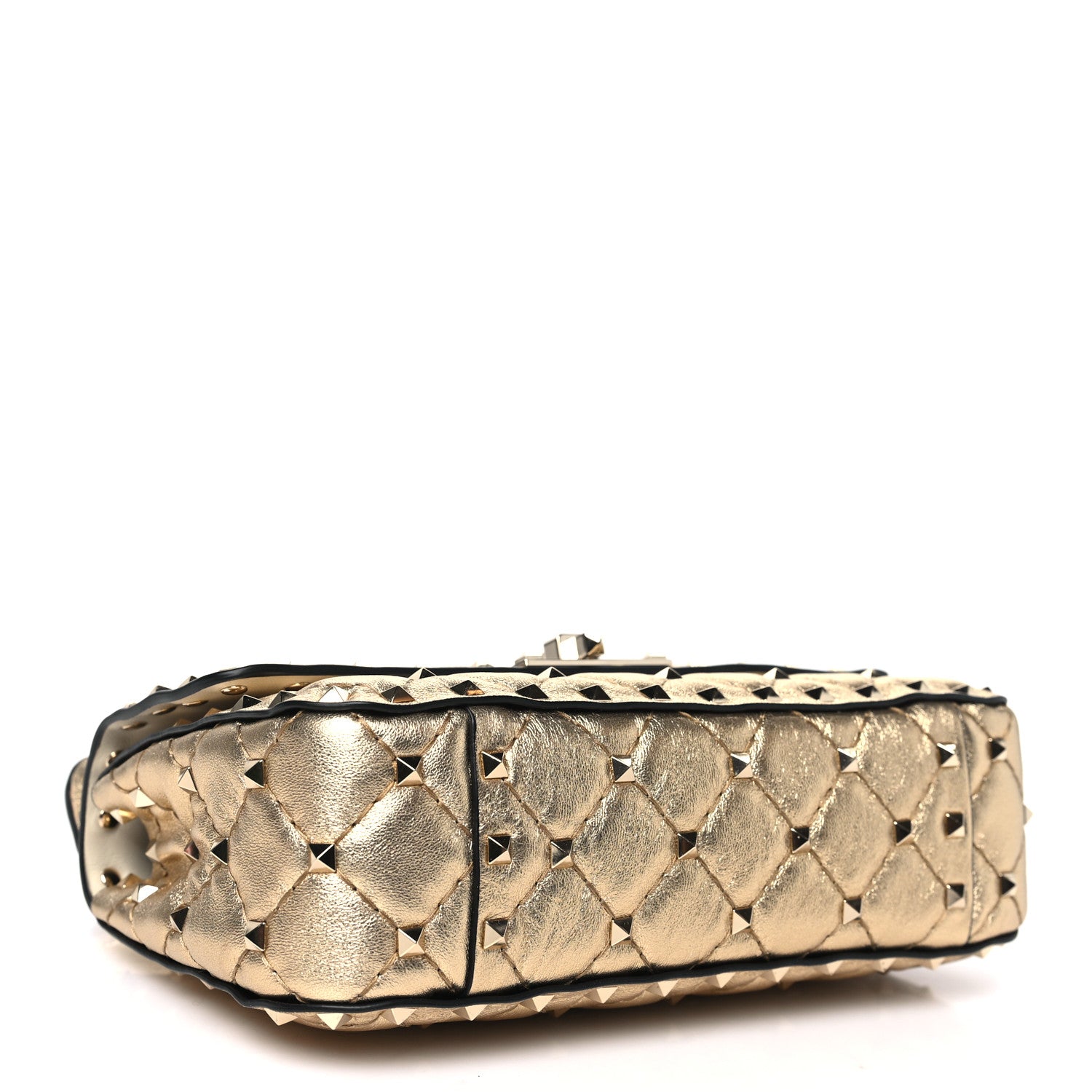 Valentino Garavani Metallic Nappa Small Rockstud Spike Shoulder Bag Mekong 4 of 10