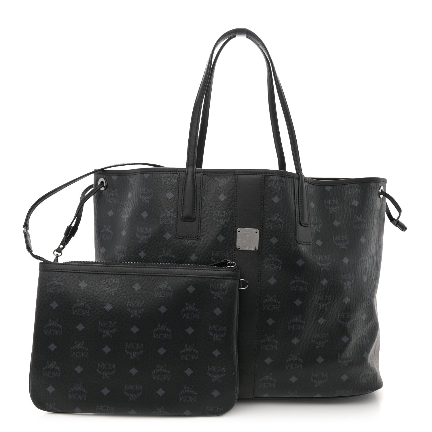 MCM Visetos Large Liz Reversible Shopper Tote Black 4 of 18