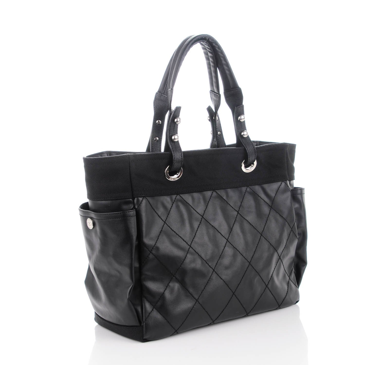 Chanel Coated Canvas Large Paris Biarritz Tote Black 3 of 7