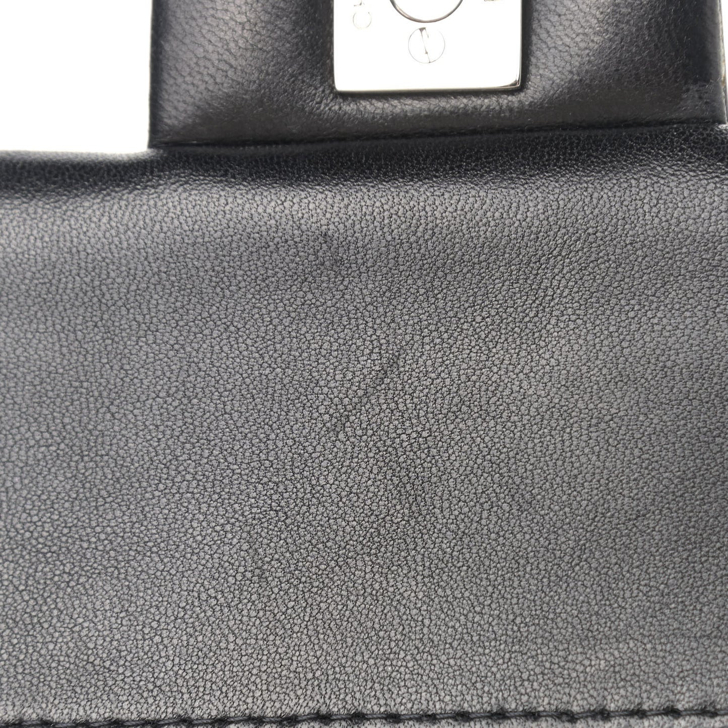 Patent Quilted Medium Double Flap Black