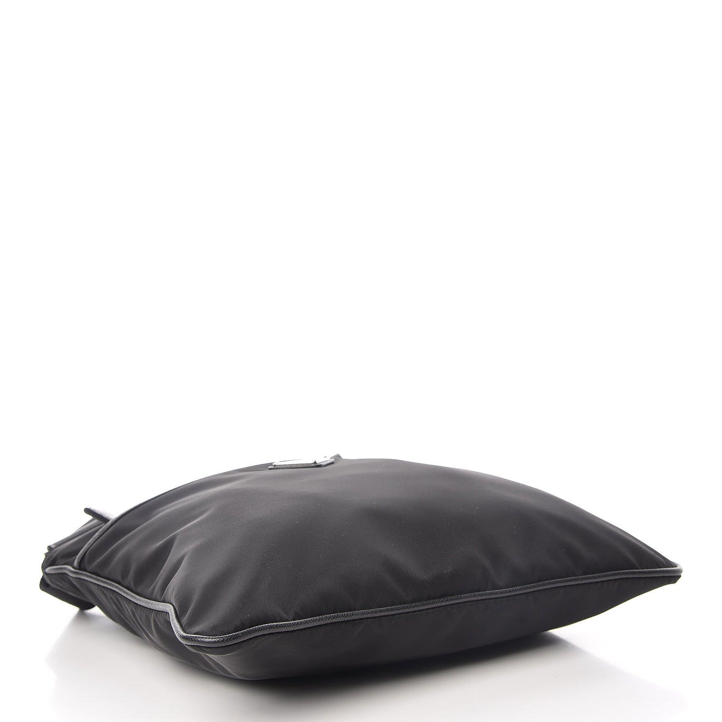 Nylon Saffiano Flat Messenger Bag Black