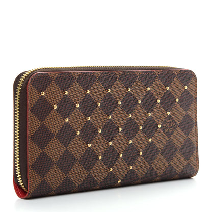 Louis Vuitton Damier Ebene Studded Zippy Wallet Cherry 3 of 7