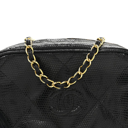Chanel Lizard Quilted Small Tassel Camera Case Black 9 of 15