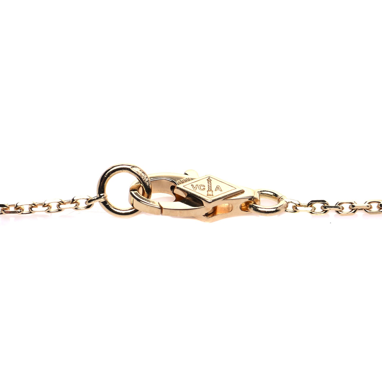 18K Yellow Gold Mother of Pearl Sweet Alhambra Pendant Necklace