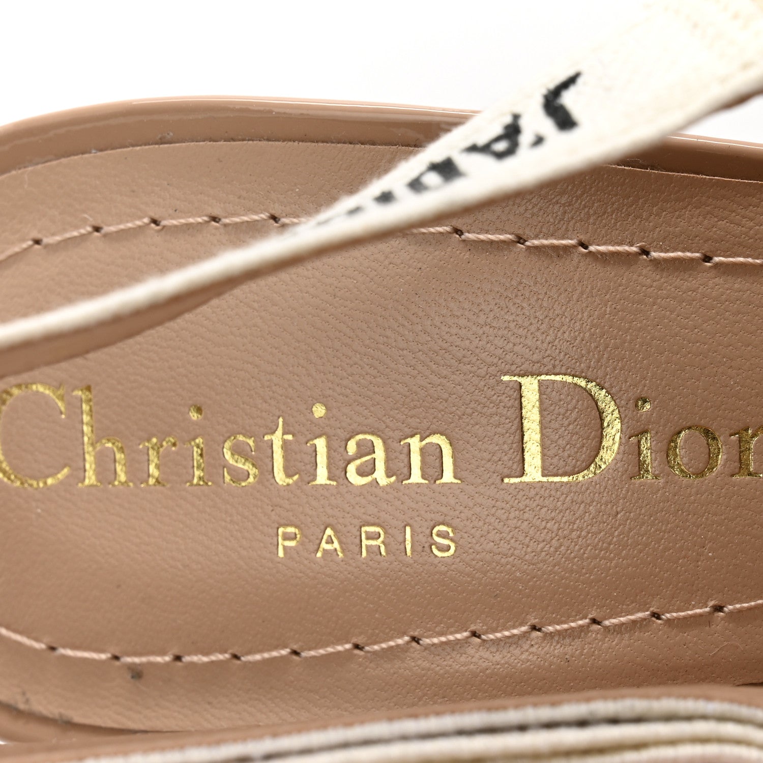 Christian Dior Patent Ribbon J'Adior Slingback 100mm Pumps 37.5 Nude 6 of 10