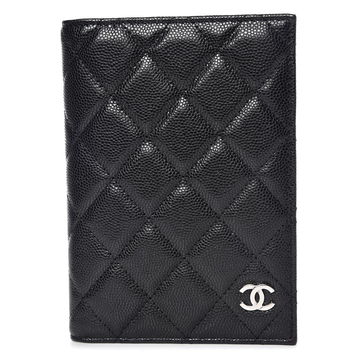 Caviar Quilted Passport Holder Black