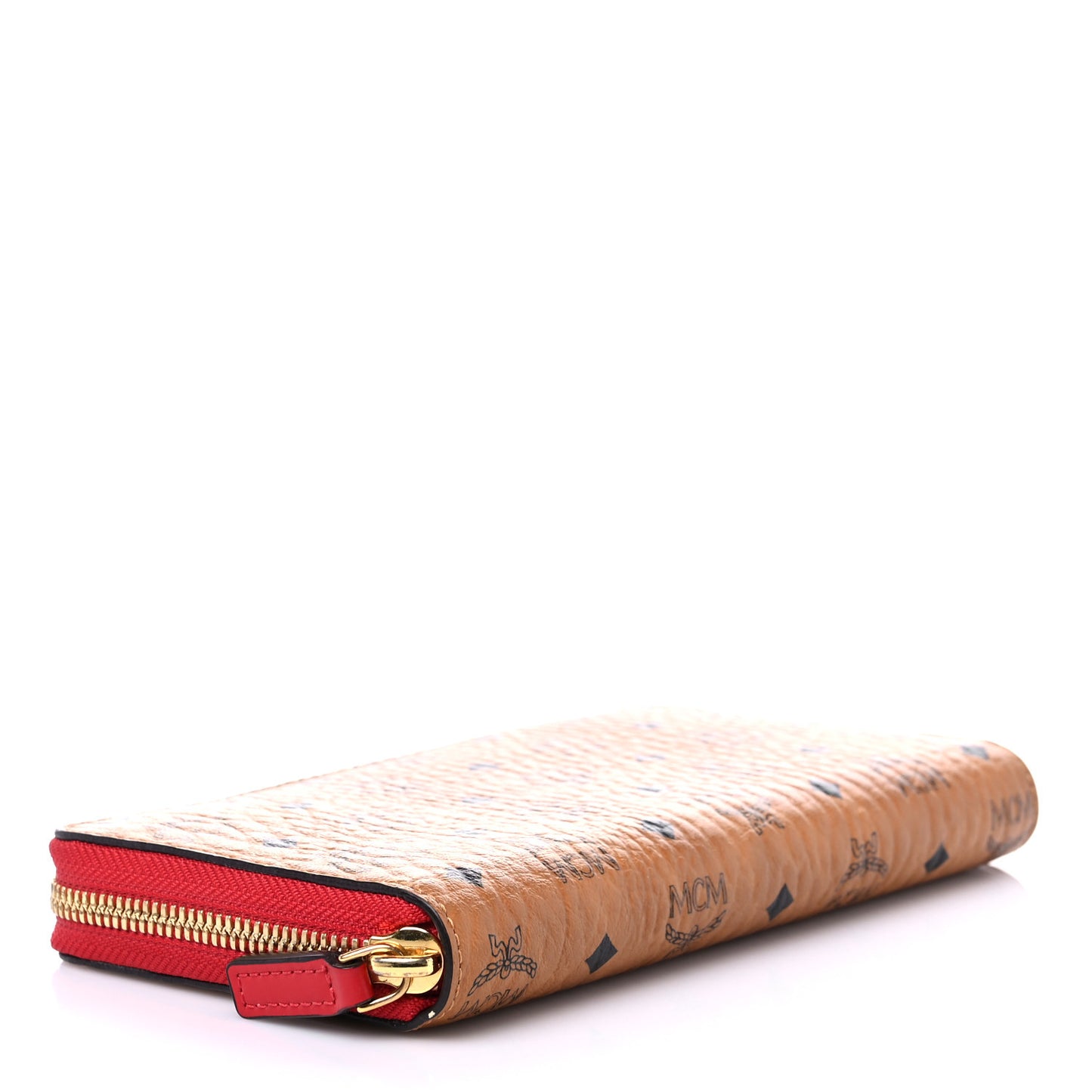 Visetos Large Zip Around Wallet Cognac Red