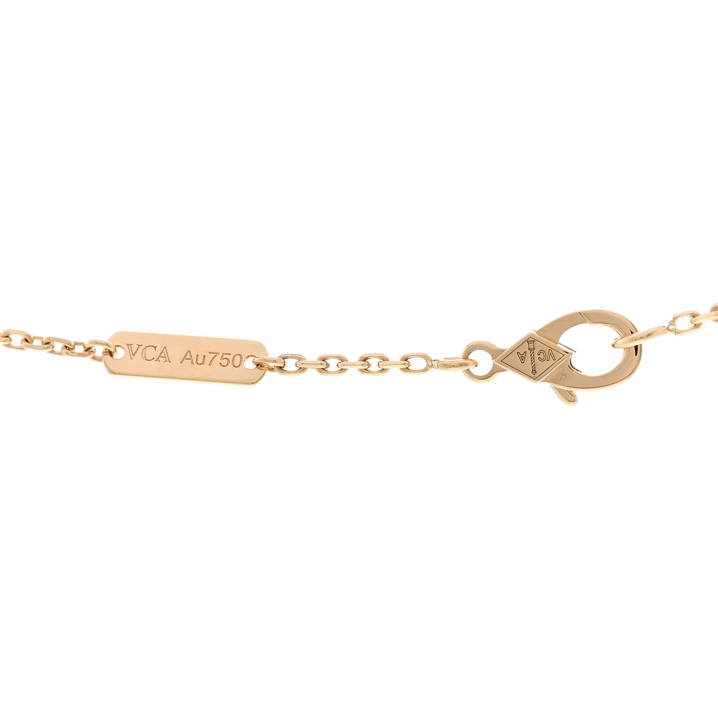 18K Yellow Gold Guilloché Vintage Alhambra Pendant Necklace