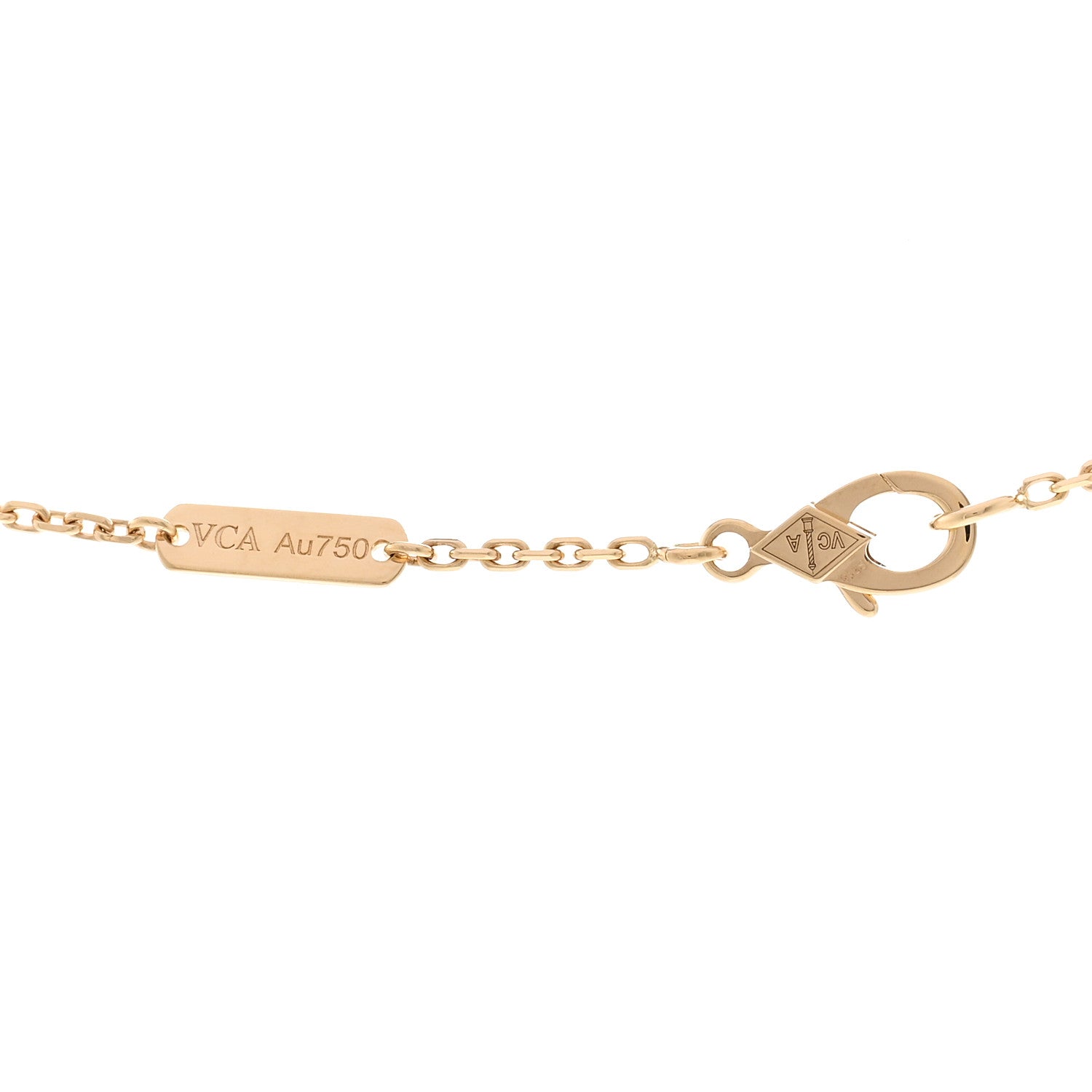 Van Cleef & Arpels 18K Yellow Gold Guilloché Vintage Alhambra Pendant Necklace 4 of 5