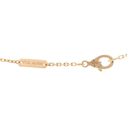 Van Cleef & Arpels 18K Yellow Gold Guilloché Vintage Alhambra Pendant Necklace 4 of 5