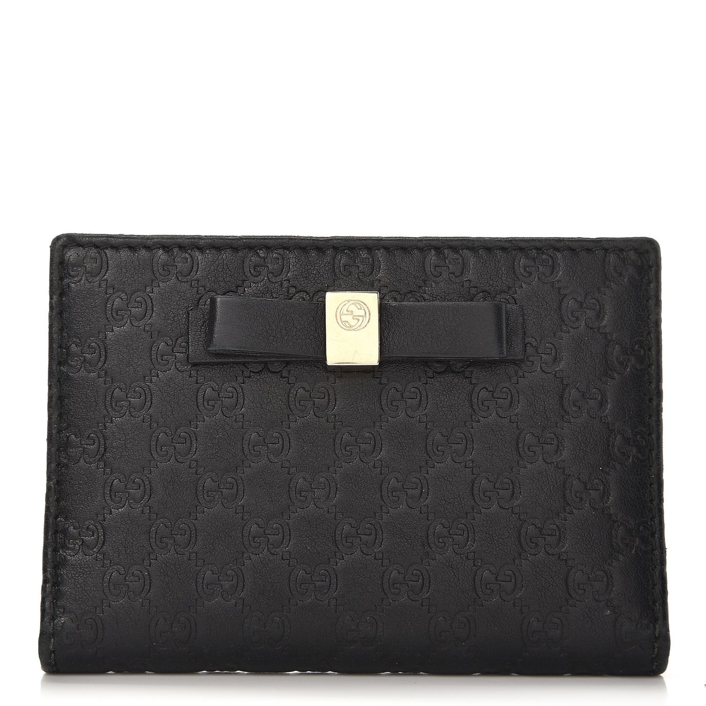 Microguccissima Bow Train Pass Case Black