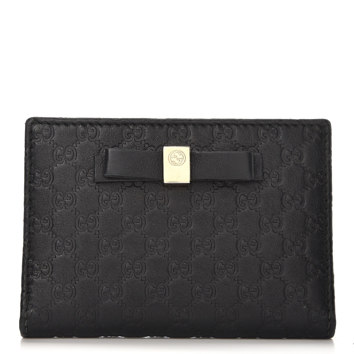 Gucci Microguccissima Bow Train Pass Case Black 1 of 9