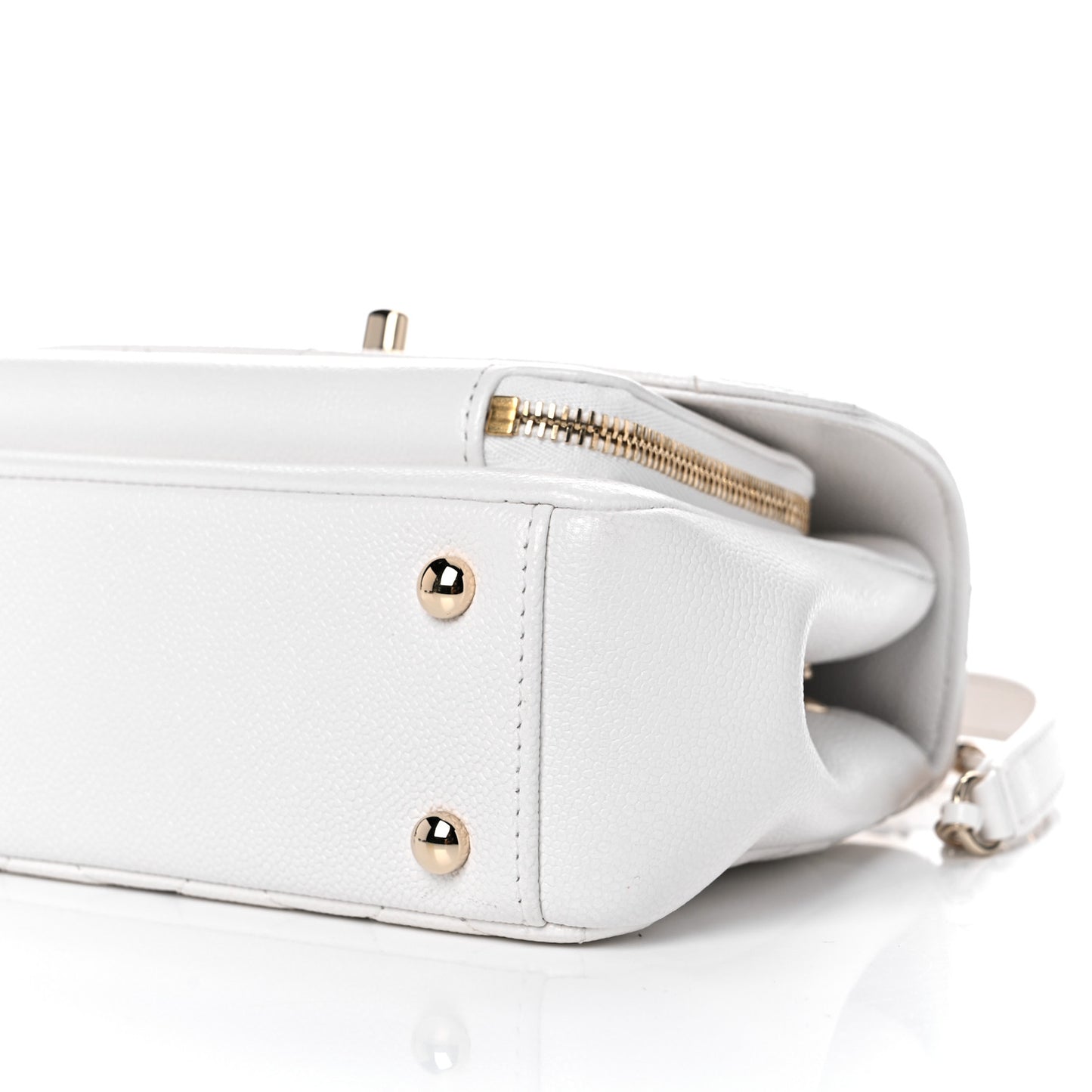 Caviar Quilted Small Business Affinity Flap White