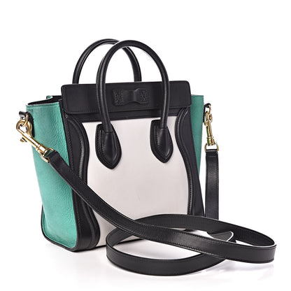 Celine Smooth Calfskin Nubuck Nano Tri-Color Luggage Palm 3 of 16