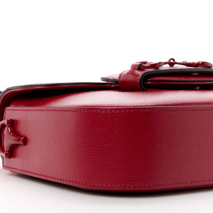 Gucci Azalea Calfskin Web Monochrome Horsebit 1955 Shoulder Bag New Cherry Red 11 of 12