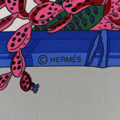 Hermes Silk Jardins D Hiver Scarf 90 Gris Vert Rose 4 of 6