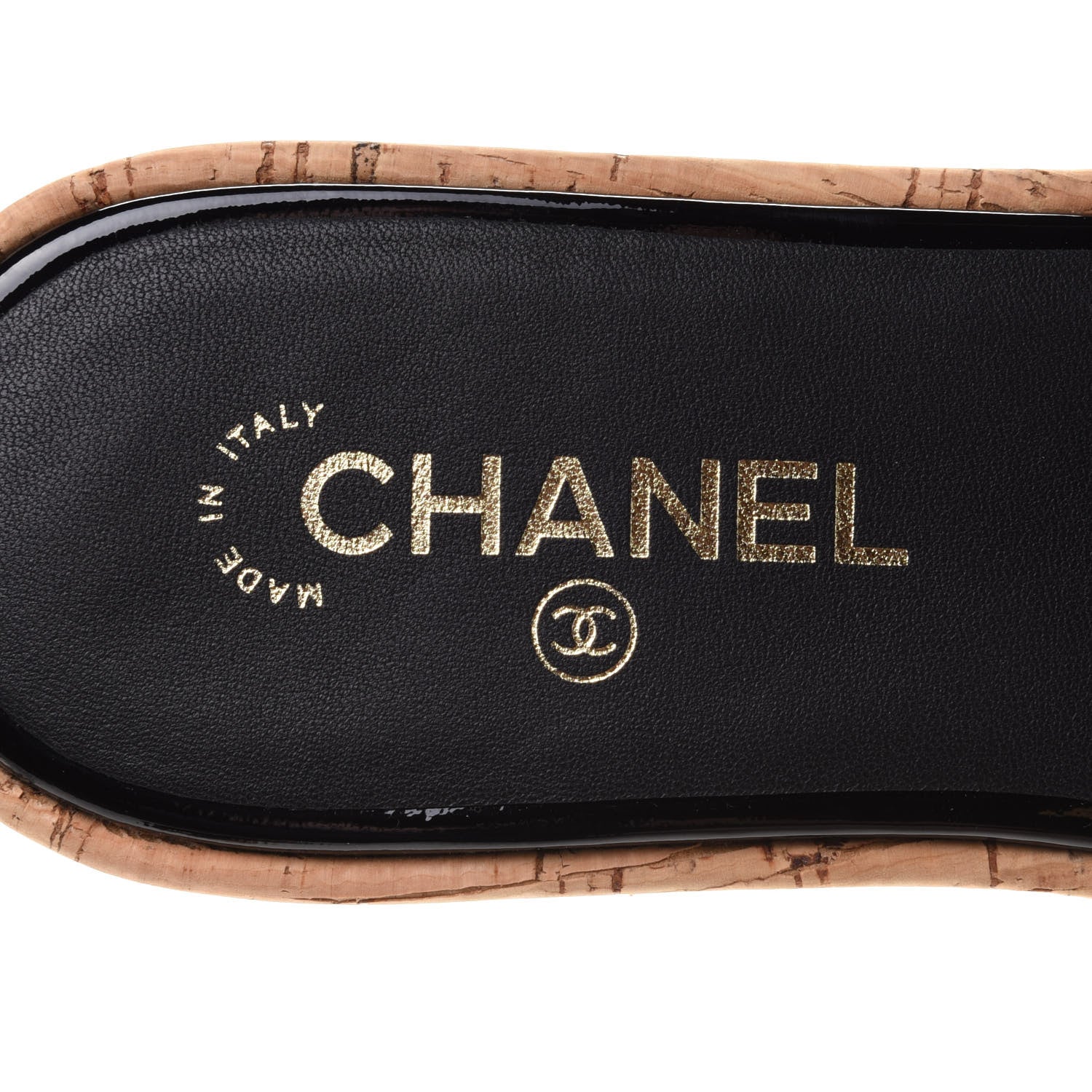 Chanel Tweed Cork CC Chain Mule Sandal 39.5 Black 7 of 11