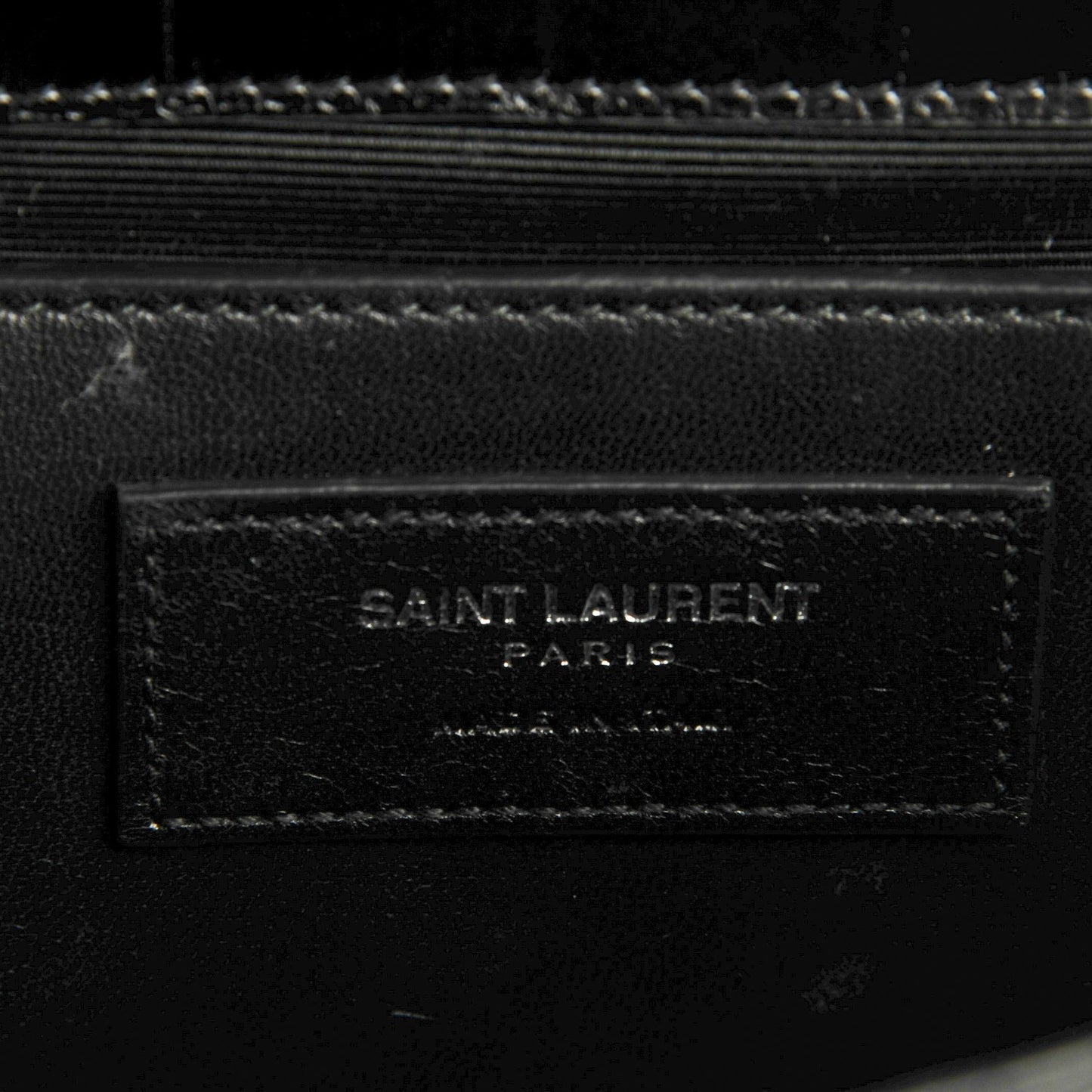 Calfskin Crocodile Embossed Medium Classic Monogram Tassel Satchel Black