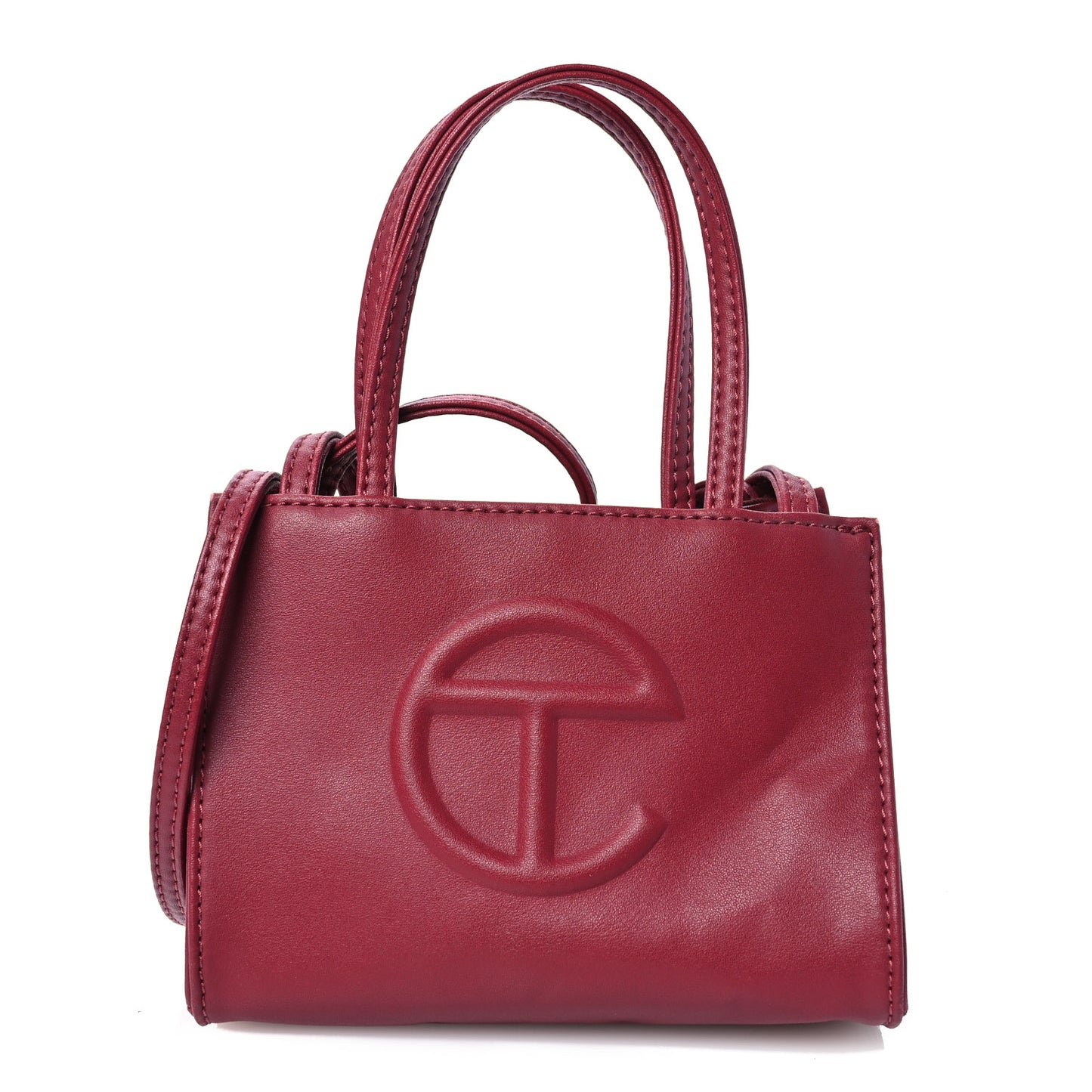 Vegan Leather Small Shopping Bag Oxblood