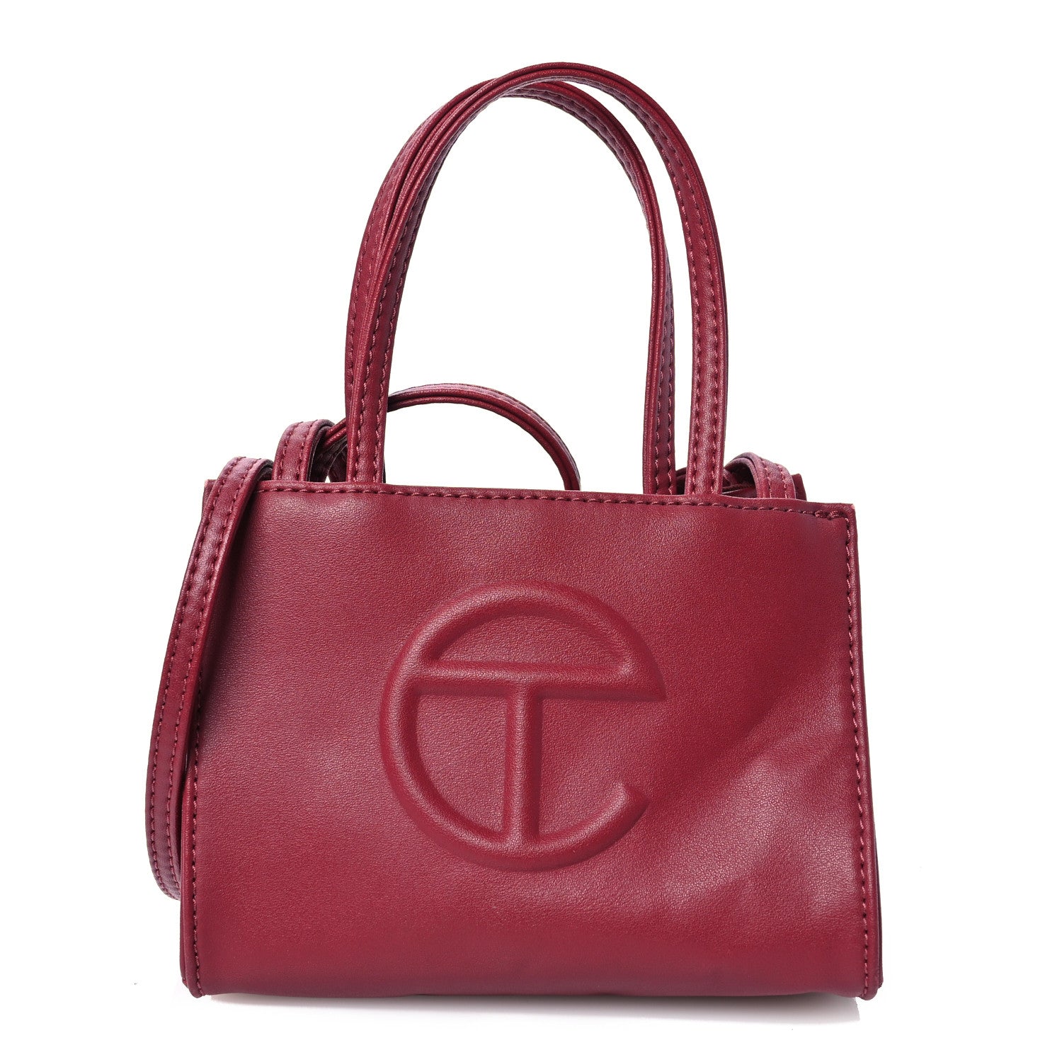 Telfar Vegan Leather Small Shopping Bag Oxblood 1 of 15