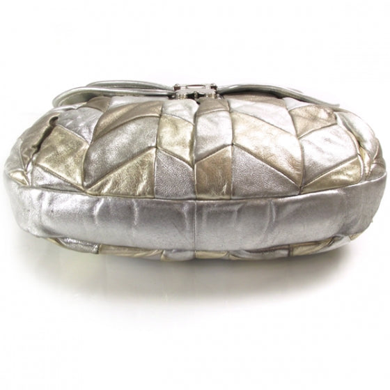 Leather Matelasse Coffer Tote Metallic