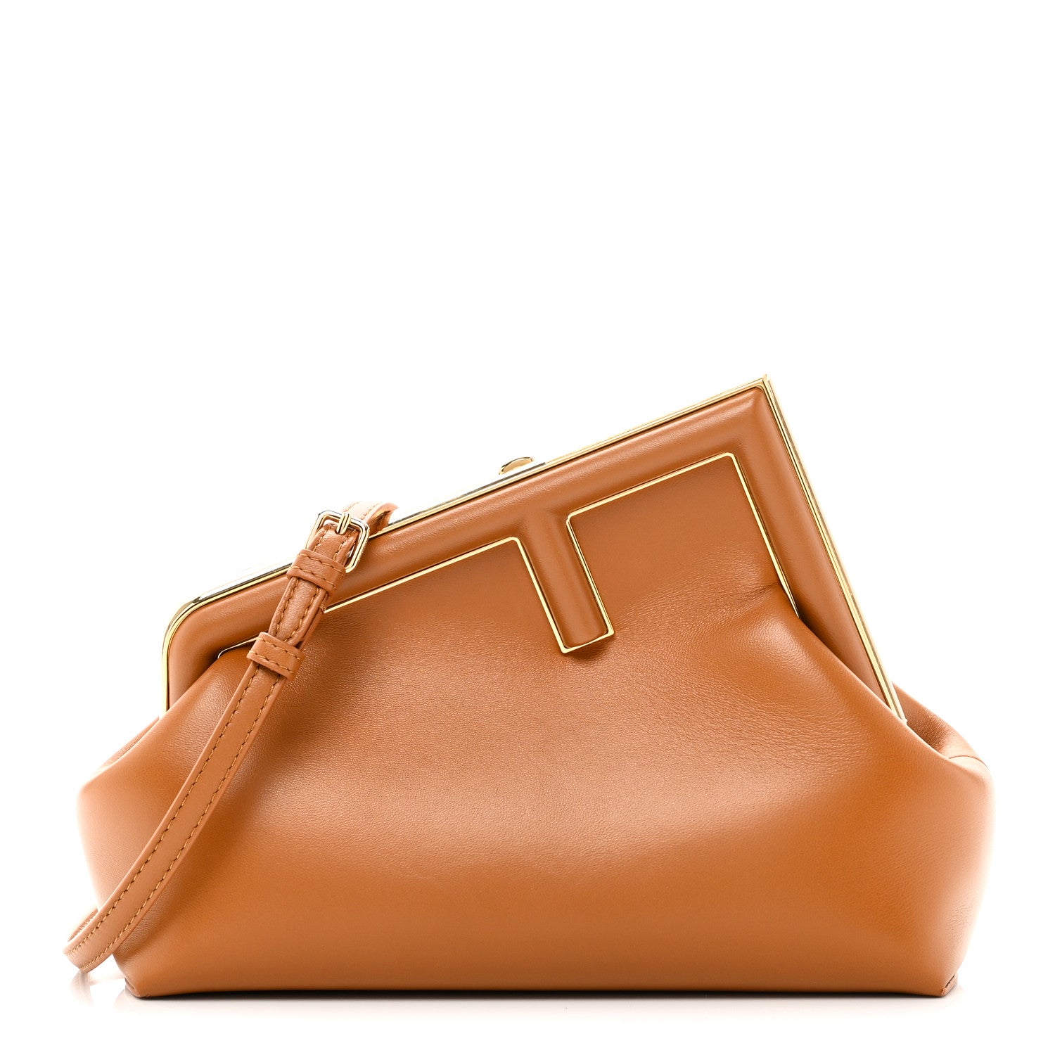Fendi Shiny Nappa Small Fendi First Caramello 1 of 10