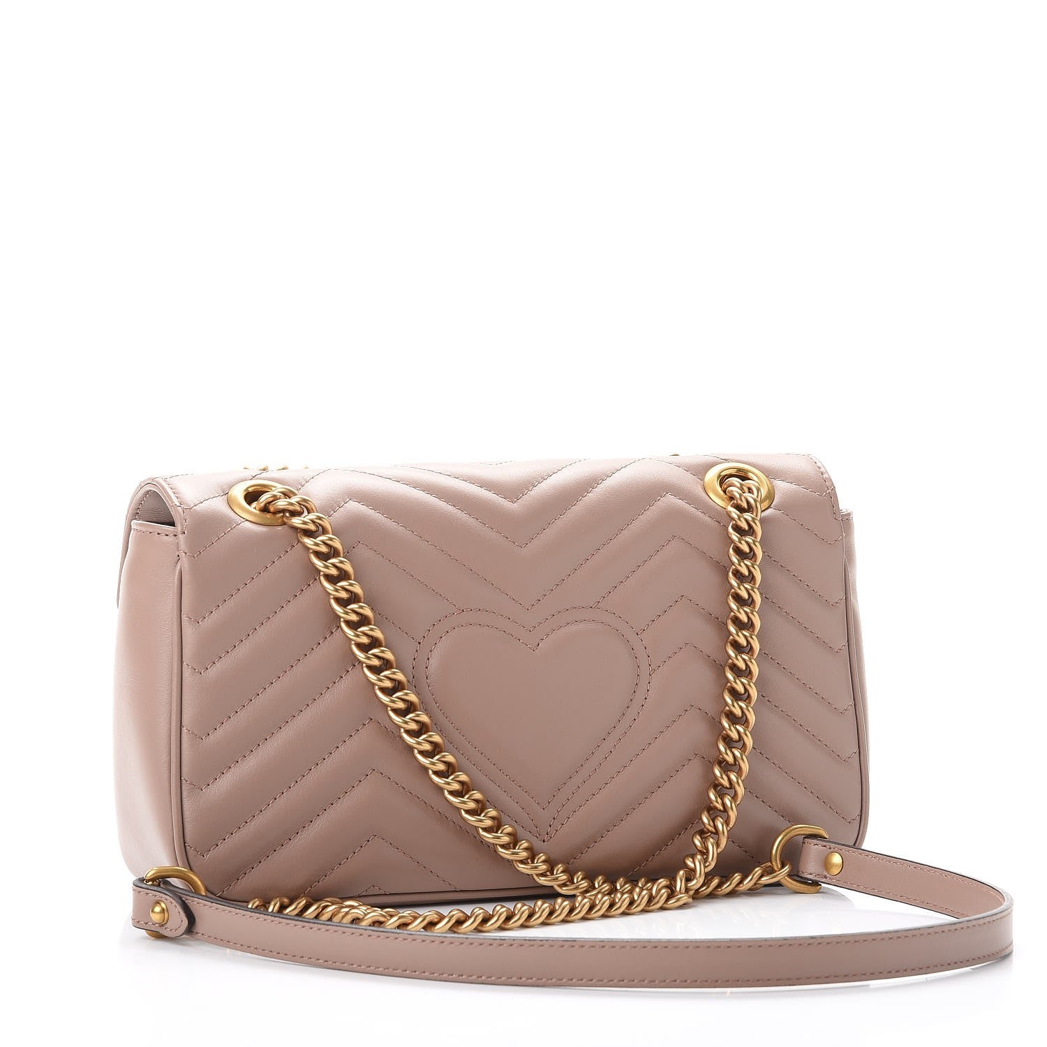 Gucci Calfskin Matelasse Small GG Marmont Shoulder Bag Porcelain Rose 3 of 9