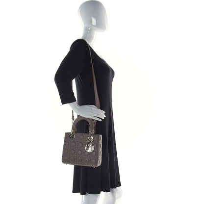 Christian Dior Lambskin Cannage Small My ABCDior Lady Dior Grey 2 of 10
