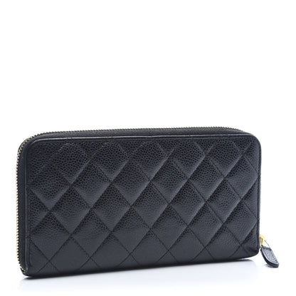 Chanel Caviar Quilted Large Gusset Zip Around Wallet Black 3 of 10