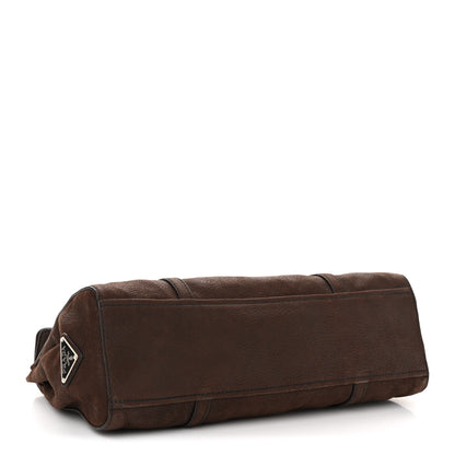 Prada Cervo Antik Easy Foldover Pushlock Satchel Bruciato 4 of 10
