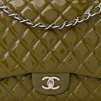 Chanel Patent Quilted Maxi Single Flap Grey 8 of 11