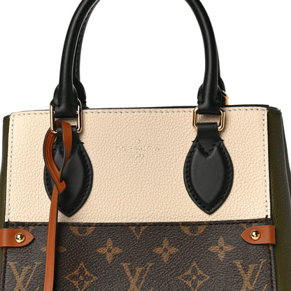Louis Vuitton Calfskin Monogram Fold Tote PM Cream Khaki Black 6 of 9