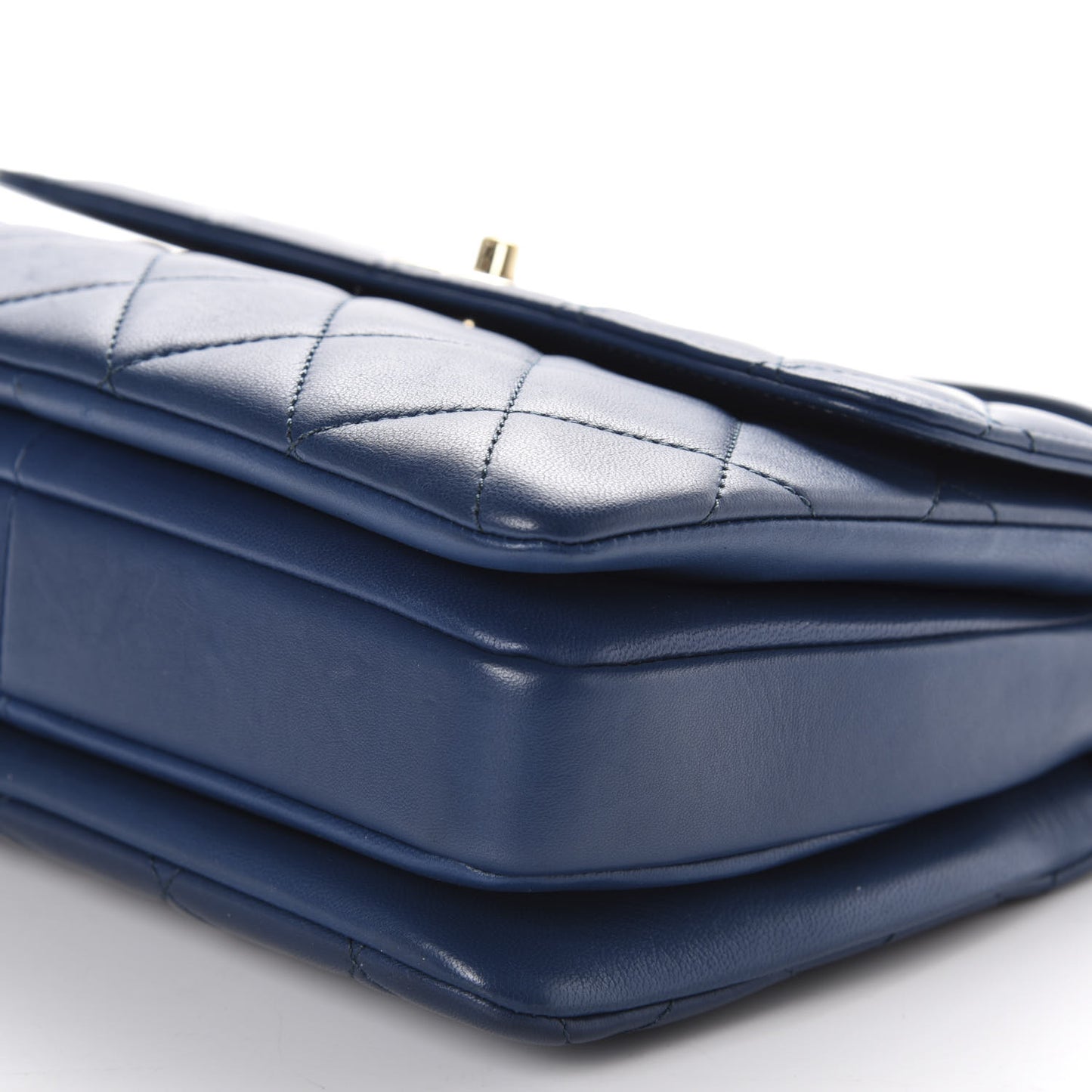 Lambskin Quilted Small Trendy CC Flap Dual Handle Bag Blue
