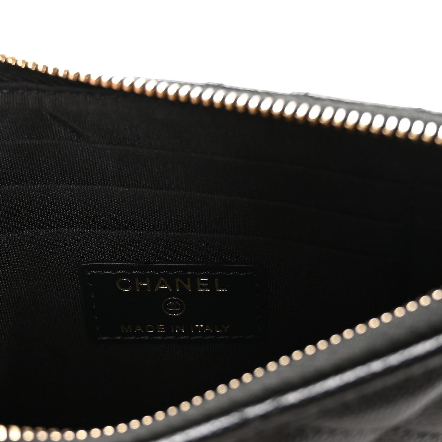 Caviar Quilted French New Wave Flat Wallet Pouch Black
