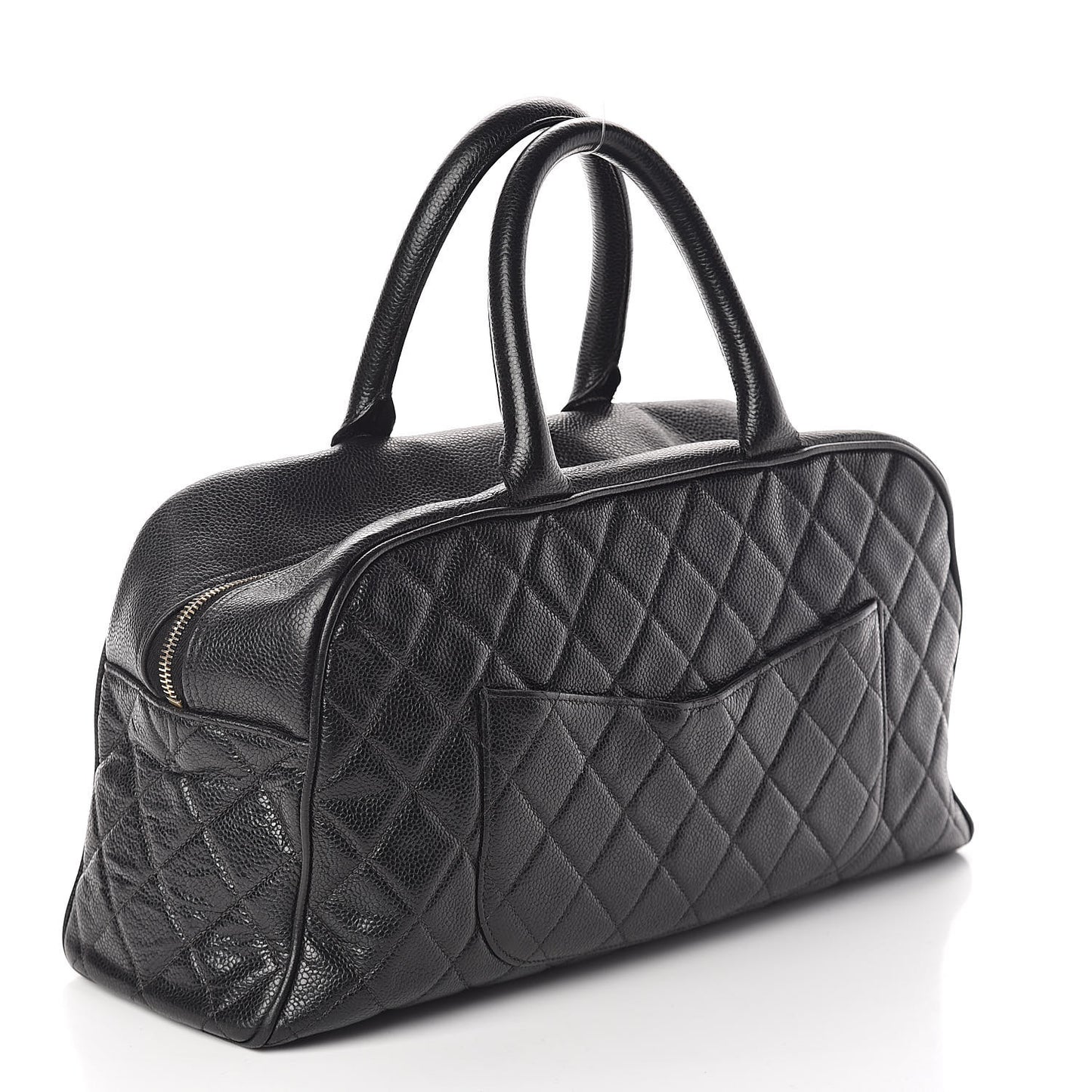 Caviar Quilted Large Bowler Black