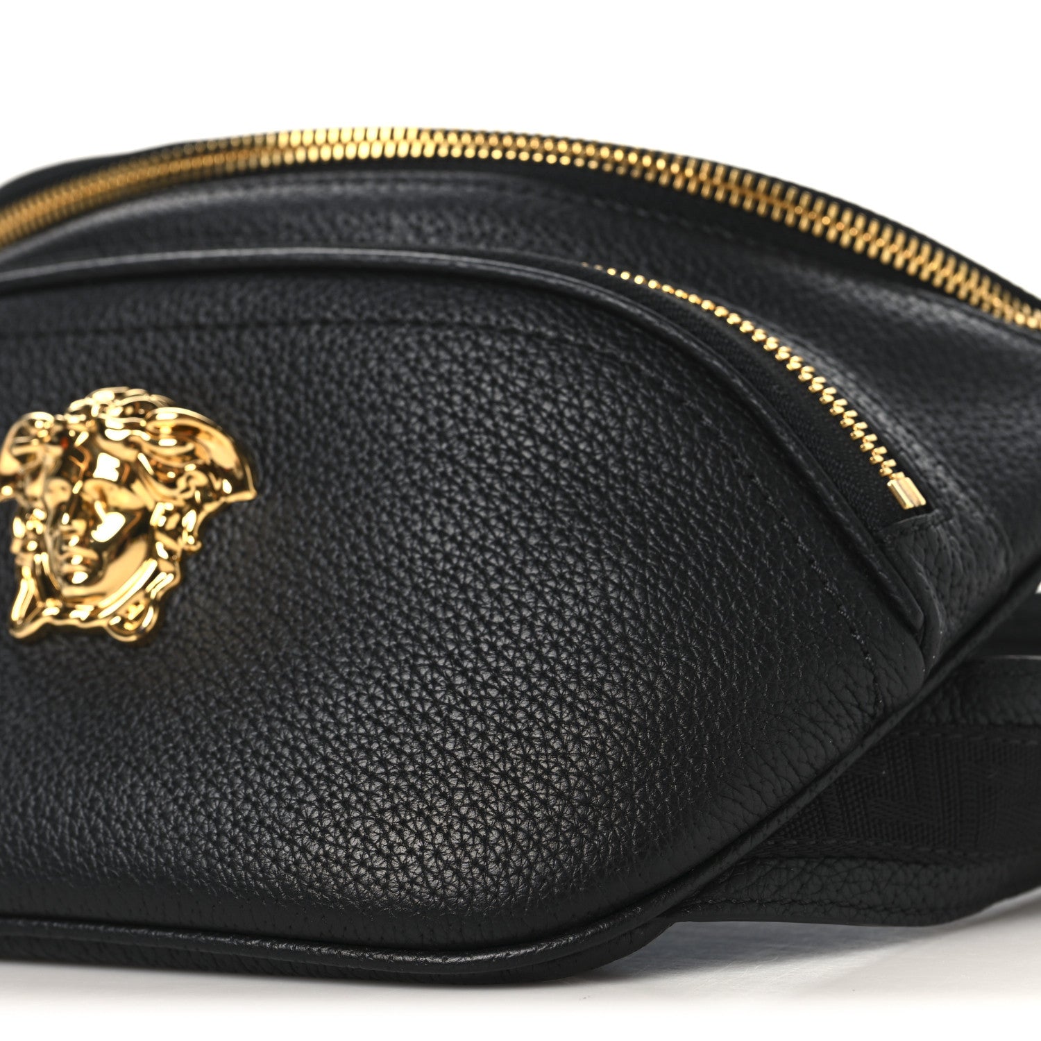 Versace Calfskin Double Zip Medusa Belt Bag Black 9 of 9